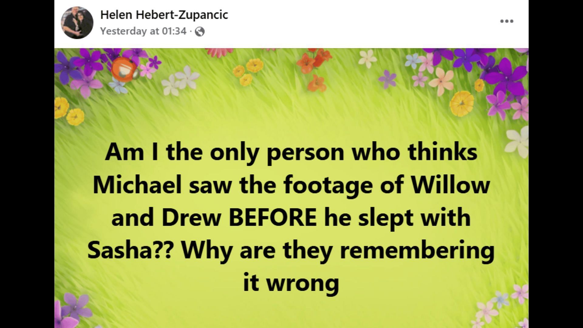 A Facebook post about the show's storyline (Image via Facebook/General Hospital Fans - Official)